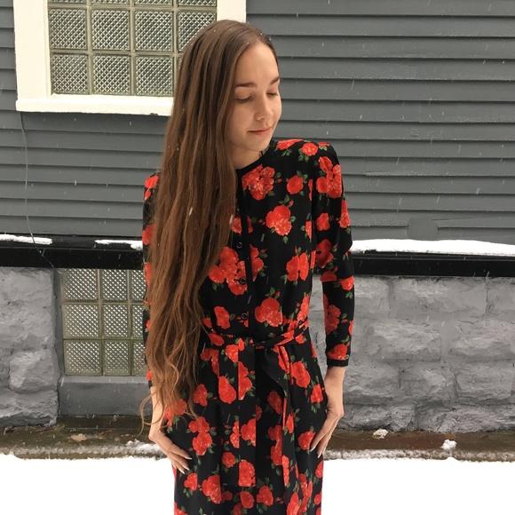 saint laurent floral dress